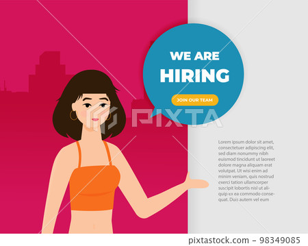 Business hiring and recruiting concept. Flat vector illustration. 98349085