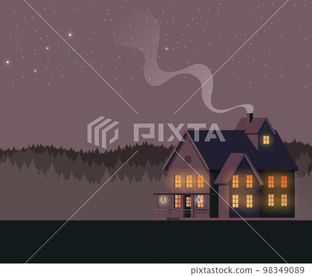 Family home in flat style. Vector illustration. Family home in flat style. Vector illustration. 98349089