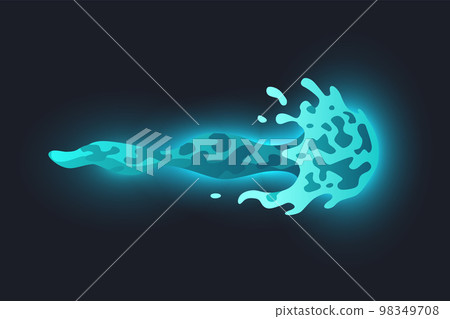 Cartoon laser gun beam. Alien combat weapon rays. Futuristic shot effect. Destructive plasma flow. Bomb blaster attack explosion. Vector game element Cartoon laser gun beam. Alien combat weapon rays. Futuristic shot effect. Destructive plasma flow. Bomb blaster attack explosion. Vector game element 98349708