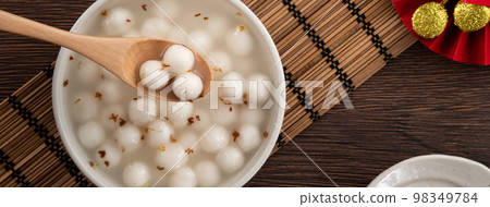 glutinous rice balls winter solstice white small glutinous rice balls osmanthus Tangyuan Tang yuan タンユエン 団子 98349784