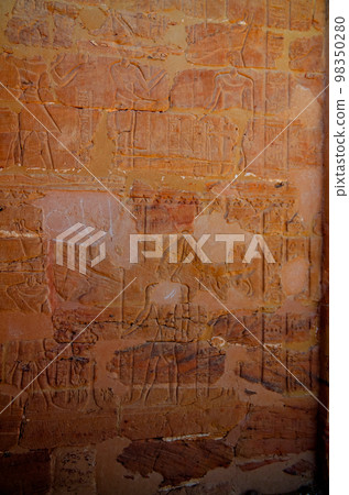 Closeup view to Ruins of Deir Al Kashef coptic monastery and temple at Kharga oasis, Egypt 98350280