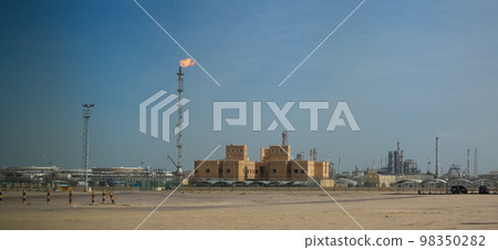 oil refinery of the Kuwait city under the sky, Kuwait oil refinery of the Kuwait city under the sky, Kuwait 98350282