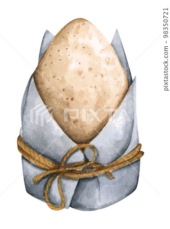 Watercolor painting of Easter egg. Design elements for holiday cards. Happy Easter. 98350721