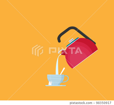 coffee maker and cup flat icon flat vector illustration 98350917