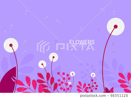 Flat flowers background vector illustration. Flat flowers background vector illustration. 98351128