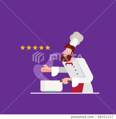 Vector illustration of chef. Flat design Vector illustration of chef. Flat design 98351157