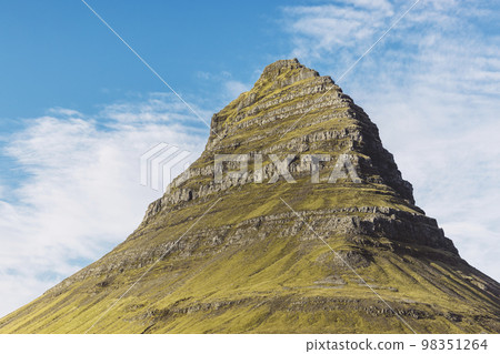 Top of Famous Icelandic mountain Kirkjufellsfoss, Iceland Top of Famous Icelandic mountain Kirkjufellsfoss, Iceland 98351264