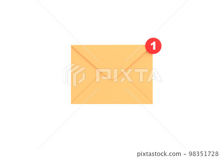 3d. mail envelope with notification new message. envelope email unread. 3d. mail envelope with notification new message. envelope email unread. 98351728