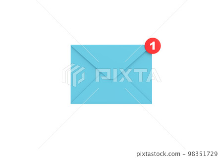 3d. mail envelope with notification new message. envelope email unread. 3d. mail envelope with notification new message. envelope email unread. 98351729