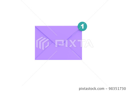3d. mail envelope with notification new message. envelope email unread. 3d. mail envelope with notification new message. envelope email unread. 98351730