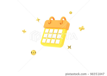 3D. minimal calendar icons. calendar date icon . 98351847