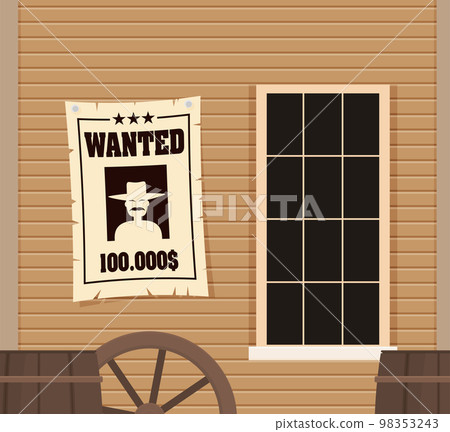 Vintage wanted poster flat vector Vintage wanted poster flat vector 98353243
