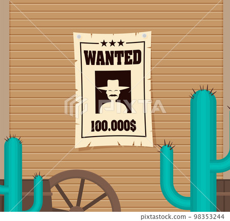 Vintage wanted poster flat vector Vintage wanted poster flat vector 98353244