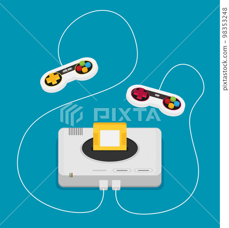 Flat design vector illustration concept of game environment, tools and essentials. 98353248