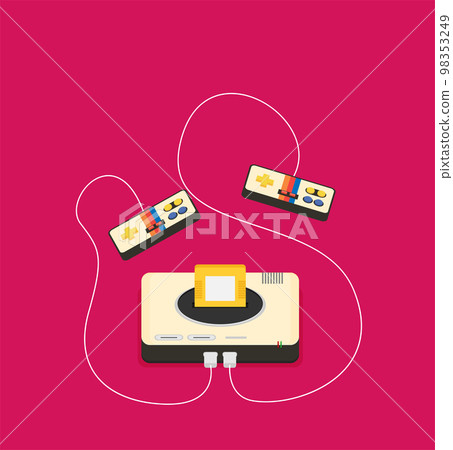 Flat design vector illustration concept of game environment, tools and essentials. 98353249