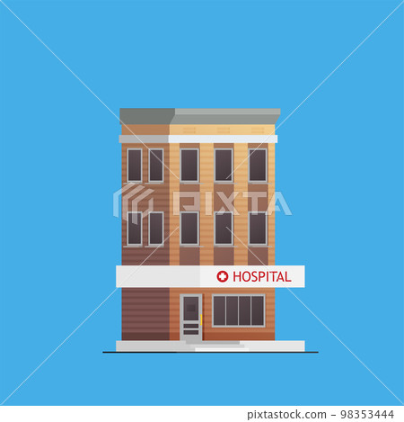 Hospital building flat icon vector 98353444