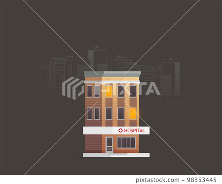Hospital building flat icon vector Hospital building flat icon vector 98353445