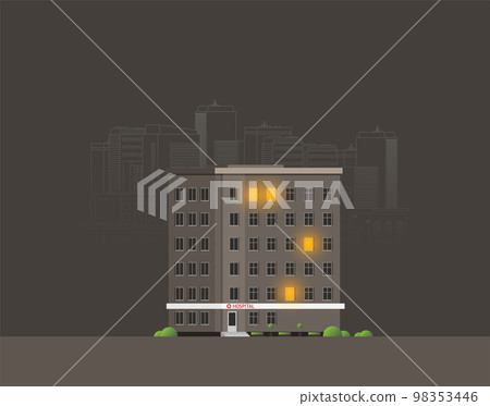 Hospital building flat icon vector 98353446