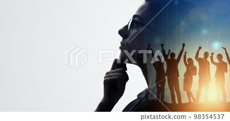橫幅和廣告的商業和思想水平視覺效果 橫幅和廣告的商業和思想水平視覺效果 98354537