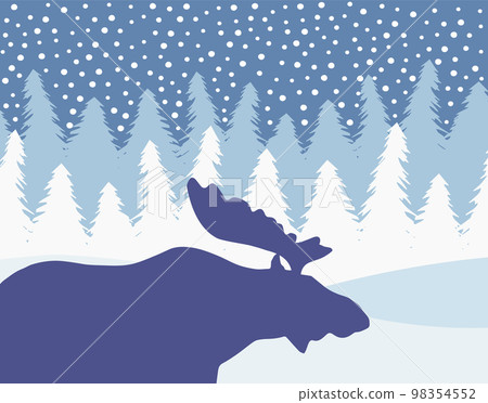 Vector flat moose silhouette 98354552