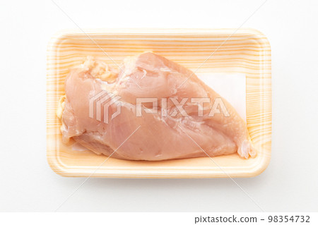 Young chicken breast white background Young chicken breast white background 98354732