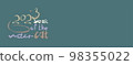 greeting card or banner with lettering happy new year of the water cat and kitty of numbers 2023 in hand draw style. Lunar zodiac symbol of Year of cat. Chinese New Year 2023 Christmas logo. Vector il 98355022