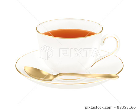 Simple and stylish black tea with a gold line (tea cup, saucer, spoon) Simple and stylish black tea with a gold line (tea cup, saucer, spoon) 98355160
