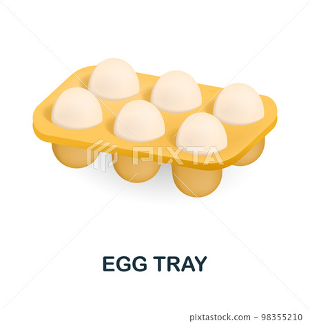 Egg Tray icon. 3d illustration from food market collection. Creative Egg Tray 3d icon for web design, templates, infographics and more 98355210