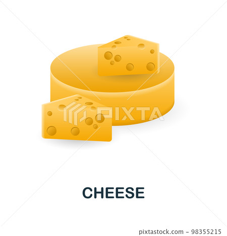 Cheese icon. 3d illustration from food market collection. Creative Cheese 3d icon for web design, templates, infographics and more Cheese icon. 3d illustration from food market collection. Creative Cheese 3d icon for web design, templates, infographics and more 98355215
