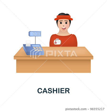 Cashier icon. 3d illustration from fast food collection. Creative Cashier 3d icon for web design, templates, infographics and more Cashier icon. 3d illustration from fast food collection. Creative Cashier 3d icon for web design, templates, infographics and more 98355217
