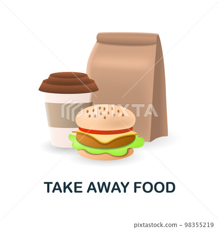 Take Away Food icon. 3d illustration from fast food collection. Creative Take Away Food 3d icon for web design, templates, infographics and more Take Away Food icon. 3d illustration from fast food collection. Creative Take Away Food 3d icon for web design, templates, infographics and more 98355219