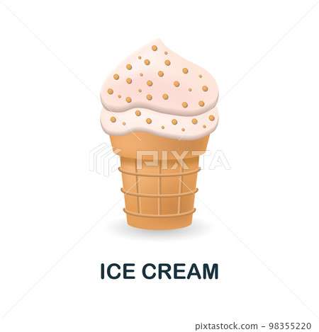 Ice Cream icon. 3d illustration from fast food collection. Creative Ice Cream 3d icon for web design, templates, infographics and more 98355220