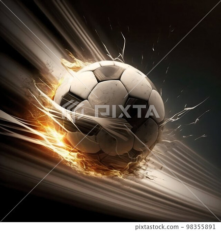 Soccer ball meteor. Generative AI Soccer ball meteor. Generative AI 98355891