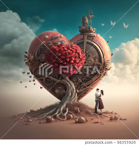 Valentine's day sweet heart. Lovers. Generative AI Valentine's day sweet heart. Lovers. Generative AI 98355920