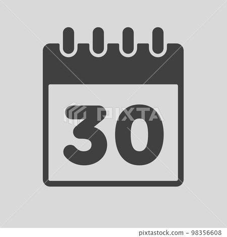 Icon page calendar day - number 30 Icon page calendar day - number 30 98356608