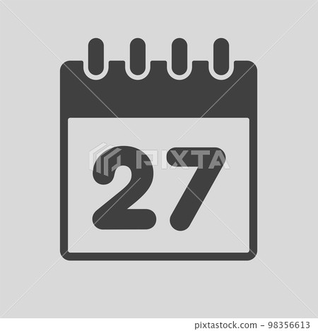 Icon page calendar day - number 27 Icon page calendar day - number 27 98356613