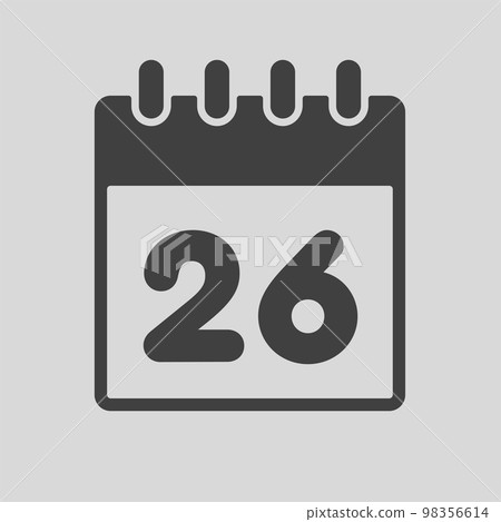 Icon page calendar day - number 26 Icon page calendar day - number 26 98356614