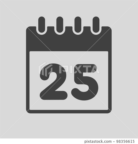 Icon page calendar day - number 25 98356615