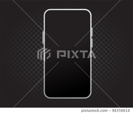 white smartphone template with black screen white smartphone template with black screen 98356618
