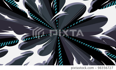 Anime style_burst-like explosion effect background_black_16:9 98356727