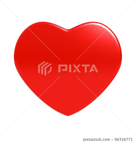 Glossy red heart icon or symbol with 3D effect - Stock Illustration ...