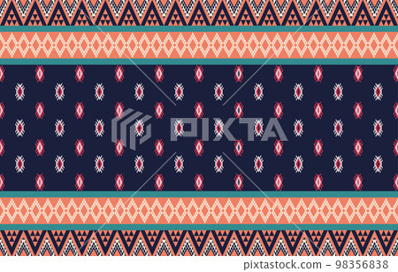 triangle geometric pattern colorful,Tribal ethnic texture style,design for printing on products, background,scarf,clothing,wrapping,fabric,vector illustration. 98356838