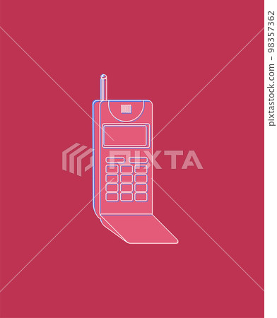 Vector flat icon of phone with keypad and display. 98357362