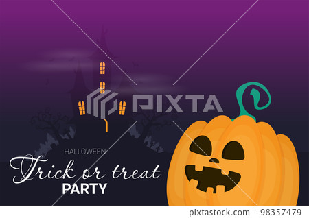 Halloween background flat design vector 98357479