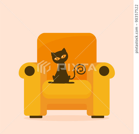 A sleeping cartoon cat flat vector 98357522