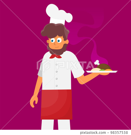 Vector illustration of chef. Flat design 98357538