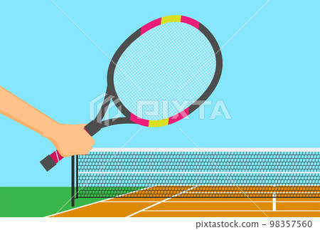 Background of tennis court. FLat vector illustration 98357560
