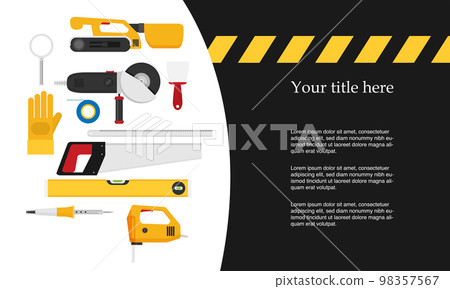 Repair and construction horizontal banners with tools icons. Repair and construction horizontal banners with tools icons. 98357567