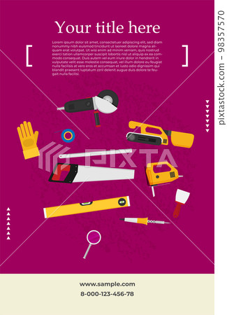 Repair and construction horizontal banners with tools icons. 98357570