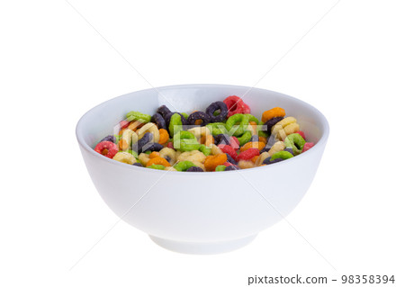 fruit rings with milk isolated 98358394